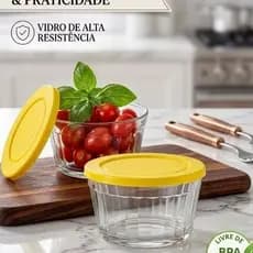 Tigelas de Vidro 600ml Nadir com tampa resistente