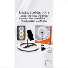 Marca Ring Light 12 Polegadas 3 com Suporte Celular Articulado para Mesa Iluminação LED YouTube Maquiagem