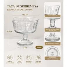 Jogo com 6 Taças de Sobremesa de Vidro 200ml | Taça para Sorvete, Mousse, Gelatina e Doces