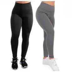 Kit 2 Calça Legging Feminina Basica Fitness Academia Cintura Alta Roupas Fitness Feminina