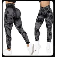 Kit  2 Calça Legging Feminina Marmorizada Fitness Academia Cintura Alta Ajuste Perfeito ao Corpo