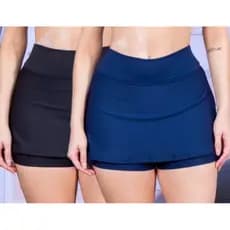 Short Saia Fitness Cintura Alta Legging Academia Tapa Bumbum