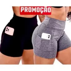 Kit 2 shorts bolso suplex para treino academia crossifit roupa fitness