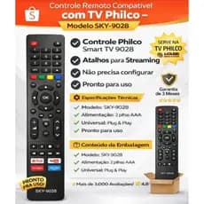 Controle Remoto Compatível Philco Smart TV 4K LED SKY-9028 Pronto Uso