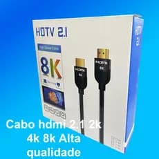 Cabo HDMI 2.1 8K Ultra HD 60Hz 4K 120Hz 2K Full HD ARC HDR Alta Velocidade