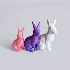 Estátua Geométrica de Coelho - Decoração Moderna e Sofisticada para Casa, pascoa e Presentes