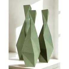 Kit Vaso decorativo Formagio  - PLÁSTICO -  Retangulares com textura para sala escritório decoração