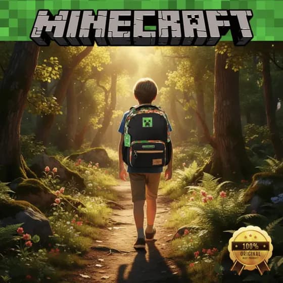 Mochila de Costas Minecraft Escolar Infantil Menino Bolsa Grande Reforçada Sestini Original