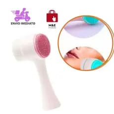 Esponja Limpeza Facial Escova Massageadora Esfoliante 2 Em 1
