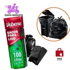 Saco De Lixo 100lts Reforçado- Preto