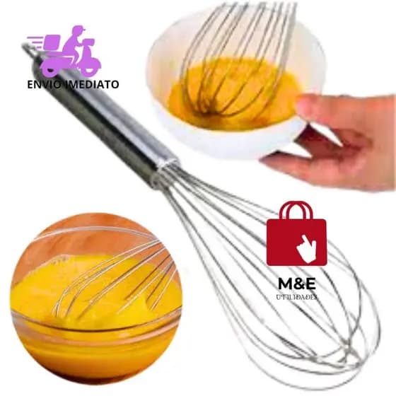 Batedor Fouet Ovos Claras Cremes Massas Omeletes Inox