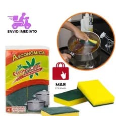 Esponja De Cozinha Bucha Lava Louça Dupla Face 4 Unidades
