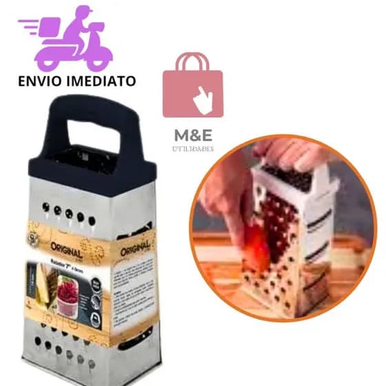 Ralador De Legumes Queijo Frutas Legumes Manual 4 Faces Inox 8 Pol Uso Doméstico