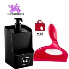 Kit De Duas Peças Porta Detergente E Rodinho De Pia