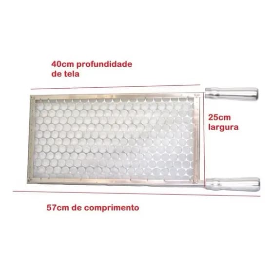 grelha 25x40 em aço inox 430 para churrasqueira churrasco assar carne