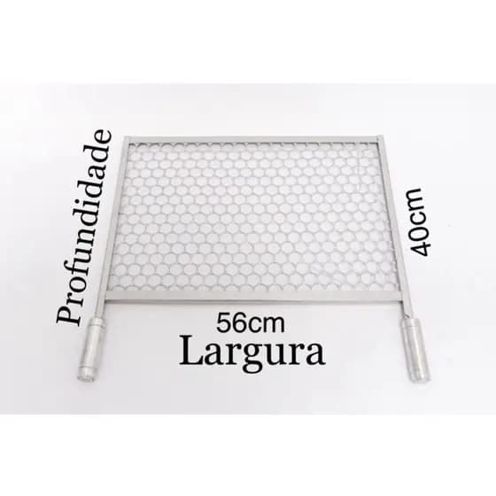 Grelha 56x40cm de assar carne de churrasco,churrasqueira  em aço inox com cabo de alumínio