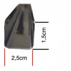 Trilho Suporte canaleta Para Churrasqueira Perfil U em Aço  - 44cm Kit 6 peças-