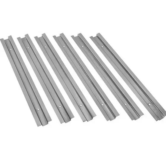 Kit  6 Peças de Canaletas medindo 44cm em aço Inoxidável para Churrasqueiras