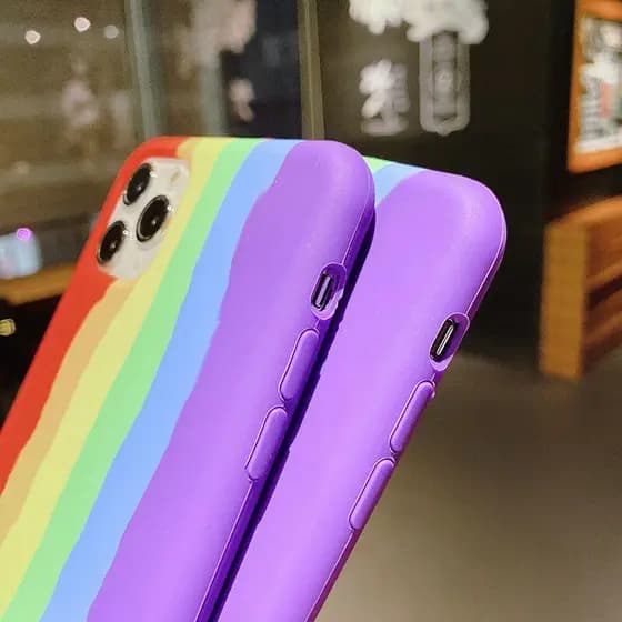 Capinha Case Colorida Arco Irís e Algodão Doce Aveludada  Iphone XR/ 11 PRO MAX E 12/12 PRO