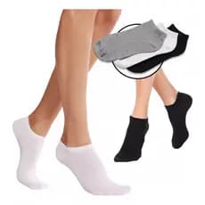 Kit com 3 ou 6 Pares Meia Unissex Cano Curto Soquete