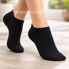 Kit 15/18/Até 24 Pares de Meias Pretas Soquete Masculina Feminina Unissex