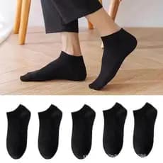 Kit 3 a 24 Pares de Meias Pretas Cano Curto Feminino Masculino Unissex