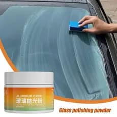Removedor De Arranhões De Polimento De Vidro , Pó De Reparo Para-Brisa De Carro Com Esponja , Limpador Automático Mancha