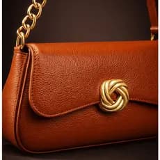 Bolsa Feminina com Alça de Corrente Dourada Couro Sintético Premium Elegante Moderna