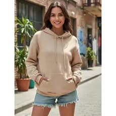 Moletom Feminino Canguru Capuz Liso Casaco Inverno Blusa de Frio Leve Confortável Premium