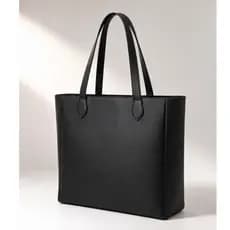 Bolsa Feminina Tote Grande Com Zíper Elegante E Alça De Ombro Couro Sintético Lisa Casual Trabalho Dia a Dia Moda