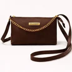Bolsa Feminina Transversal Compacta Com Corrente Dourada Moderna