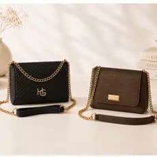 Bolsa Feminina Pequena Transversal Croco Várias Cores Alça Corrente Dourada Moda Casual Elegante Luxo