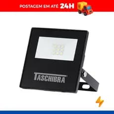 Refletor Tr Led 10W Slim 3000K Preto - Taschibra