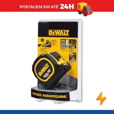 Trena Profissional Dewalt Duo 5 Metros 16 Pés Emborrachada Preta Fita Larga 25Mm