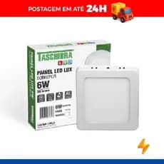 Painel Led 6W Lux Quadrado Sobrepor 6500K - Taschibra