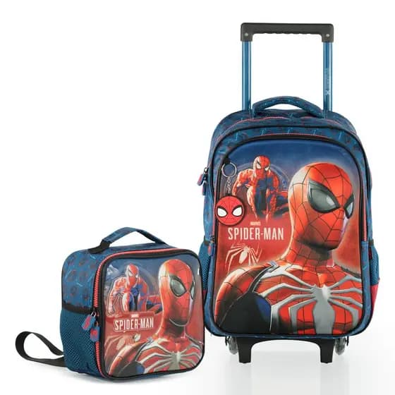 KIT Mochila Com Rodas + Lancheira Escolar Xeryus Spider Man - Infantil