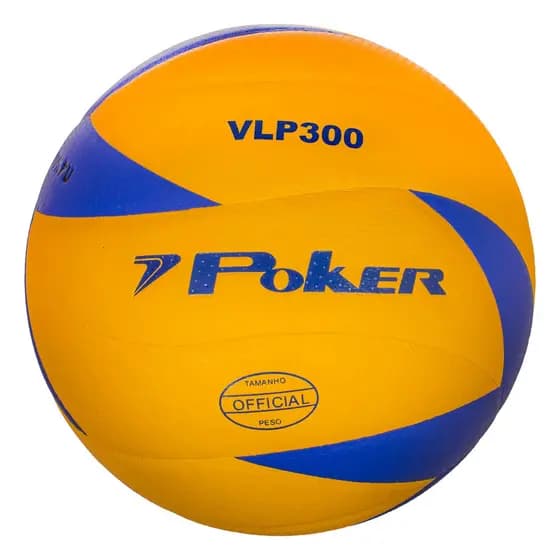 Bola Poker Vôlei Profissional PU VLP 300 Amarela e Azul