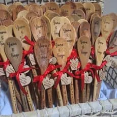 Colher de Pau Personalizada 26cm Chá de Cozinha Chá Bar Casamento Lembrancinha Brinde - gravação a laser