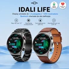 Relógio Smartwatch Com tela de 1,5 Polegadas Bluetooth Redondo Unissex DT3Mate Idali Life