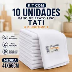 Panos de Prato Branco Liso 100% Algodão Legítimo Pé de Galinha Kit com 10 ou 5 Trama Tati — Alta Absorção