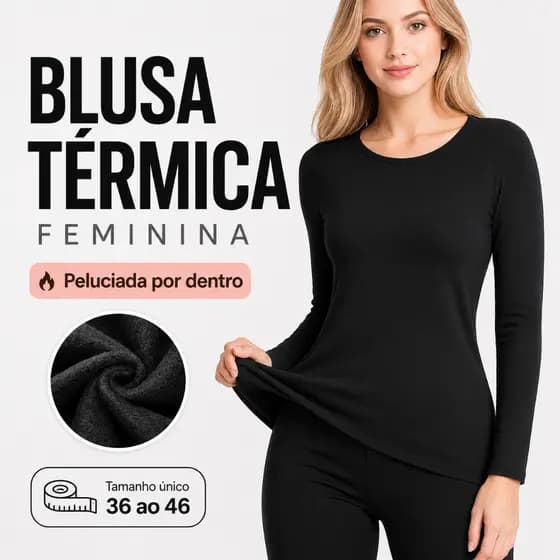 Blusa Termica Segunda Pele Feminina Peluciada Inverno Tamanho Unico