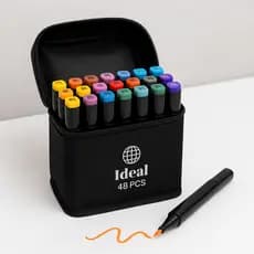 Estojo Canetas Hidrográficas Coloridas 48 Unidades Pintura Desenho Artesanato Escolar Profissional