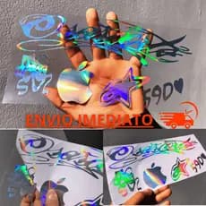 Cartela de adesivos holografico personalizados para bike e moto