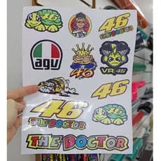 cartela adesivo the doctor 46 para capacete carro moto com 11adesivos variados