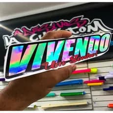 Adesivo Vivendo um Sonho 30cm holografico para motos e bicicleta