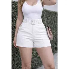 Short Alfaiataria Feminino Confortável com Bolsos Laterais P ao GG