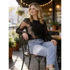 Blusa Tule Plus Size Tunica Classica Tamanho Grande do 46 ao 60