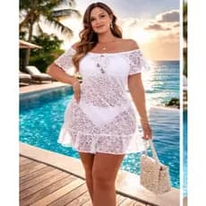Saída De Praia big plus Size Ciganinha Arrastão Ciganinha Babados do TAM 46 ao 68