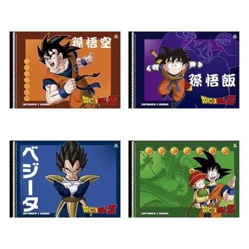 Caderno Desenho Cartografia Dragon Ball Z Escolar Ilustrado Sortido 60 Folhas