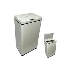 Lixeira Automatica Sem Toque 50 Litros Sensor Movimento Retangular Branca Moderna Facil Uso